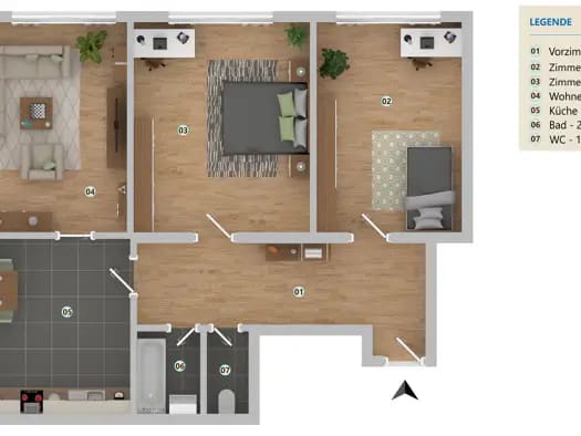 Immobilie in Lend - Wohnung zum Kauf - Graz - 193.800 € - 3 Zimmer, 82 m² - Bild 2
