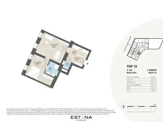 Immobilie in Penzing - Wohnung zum Kauf - Erstbezug - Penzing - 245.000 € - 2 Zimmer, 50 m², 2. Geschoss - Bild 2