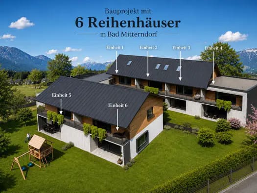 Immobilie in Bad Mitterndorf - Reihenmittelhaus zum Kauf - Erstbezug - Bad Mitterndorf - 430.999 € - 4 Zimmer, 118,2 m² - Bild 1