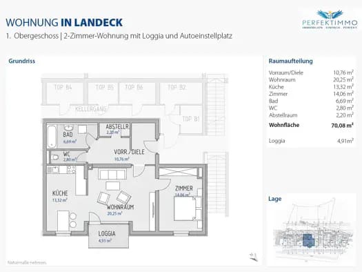 Immobilie in Landeck - Wohnung zum Kauf - Landeck - 210.000 € - 2 Zimmer, 70,1 m², 1. Geschoss - Bild 2