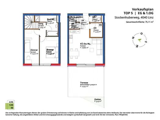 Immobilie in Katzbach - Wohnung zum Kauf - Erstbezug - Linz - 424.246 € - 3 Zimmer, 75,1 m², EG - Bild 2