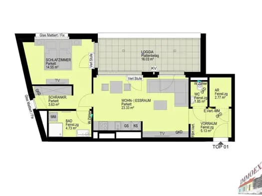 Immobilie in Penzing - Wohnung zum Kauf - Erstbezug - Penzing - 308.400 € - 2 Zimmer, 56 m² - Bild 0