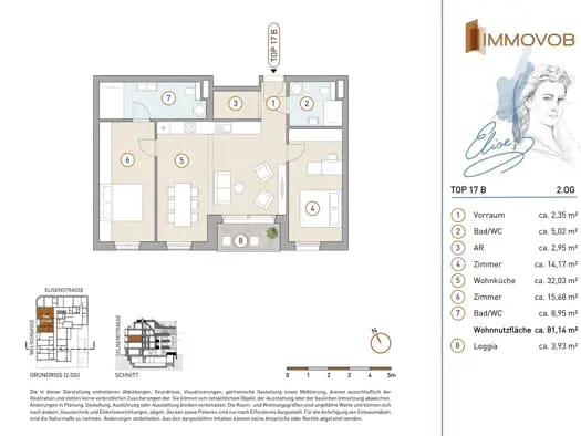 Immobilie in Liesing - Wohnung zum Kauf - Erstbezug - Liesing - 625.265 € - 3 Zimmer, 81,1 m², 2. Geschoss - Bild 2