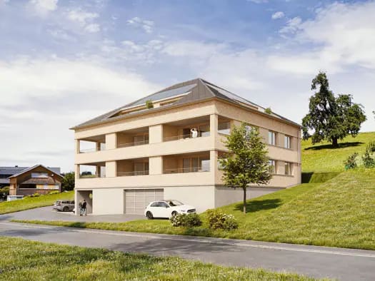Immobilie in Langenegg - Terrassenwohnung zum Kauf - Erstbezug - Langenegg - 597.000 € - 4 Zimmer, 87,7 m², EG - Bild 1
