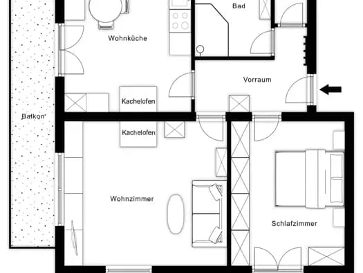 Immobilie in Bad Hofgastein - Wohnung zum Kauf - Bad Hofgastein - 192.000 € - 3 Zimmer, 54 m², 1. Geschoss - Bild 2