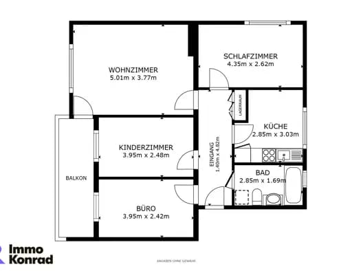 Immobilie in Völs - Wohnung zum Kauf - Völs - 410.000 € - 4,5 Zimmer, 76 m² - Bild 2
