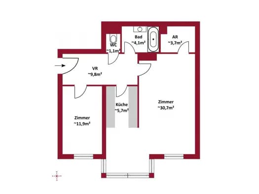 Immobilie in Wiener Neudorf - Wohnung zum Kauf - Wiener Neudorf - 249.000 € - 2 Zimmer, 67 m², 2. Geschoss - Bild 2