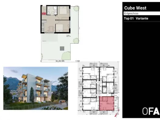 Immobilie in Hötting - Wohnung zum Kauf - Erstbezug - Innsbruck - 269.900 € - 2 Zimmer, 43,2 m², EG - Bild 2