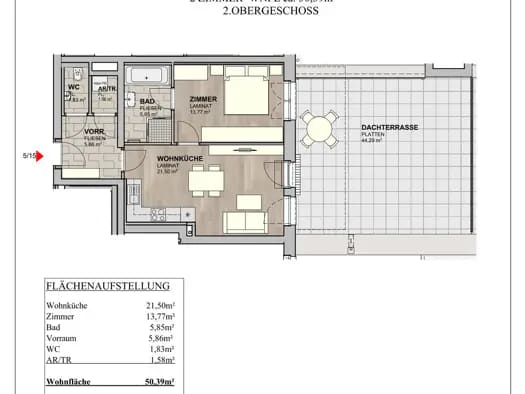 Immobilie in Kottingbrunn - Wohnung zum Kauf - Erstbezug - Kottingbrunn - 219.900 € - 2 Zimmer, 46,8 m² - Bild 2