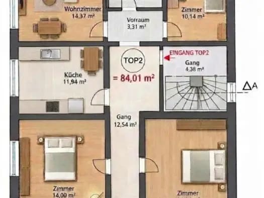 Immobilie in Fügen - Wohnung zum Kauf - Fügen - 405.000 € - 4 Zimmer, 84 m² - Bild 2