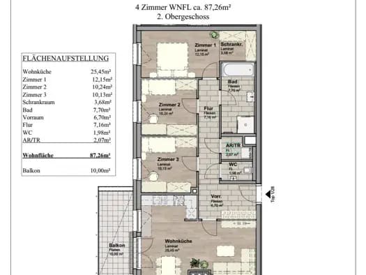 Immobilie in Ebreichsdorf - Wohnung zum Kauf - Erstbezug - Ebreichsdorf - 364.900 € - 4 Zimmer, 87 m² - Bild 2