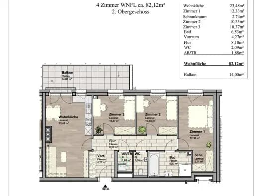Immobilie in Ebreichsdorf - Wohnung zum Kauf - Erstbezug - Ebreichsdorf - 369.900 € - 4 Zimmer, 82 m² - Bild 2