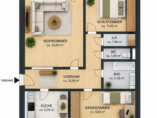 Immobilie in Lenzing - Wohnung zum Kauf - Lenzing - 199.000 € - 3 Zimmer, 68,3 m² - Bild 2