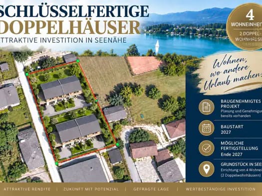 Immobilie in Maria Wörth - Doppelhaushälfte zum Kauf - Erstbezug - Maria Wörth - 649.500 € - 4 Zimmer, 130 m², 250 m² Grundstück - Bild 2
