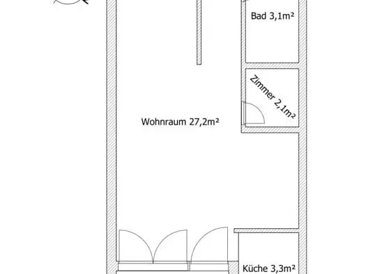 Immobilie in Eggenberg - Wohnung zum Kauf - Graz - 88.000 € - 1,5 Zimmer, 36 m², 5. Geschoss - Bild 2