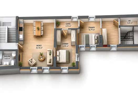 Immobilie in Braunau am Inn - Wohnung zum Kauf - Braunau am Inn - 190.632 € - 3 Zimmer, 73,3 m², 2. Geschoss, frei ab sofort - Bild 0