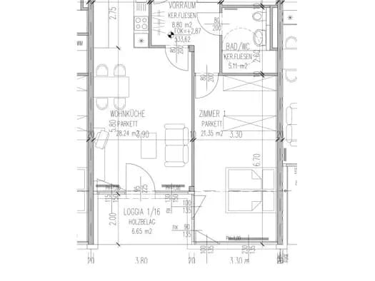 Immobilie in Hallwang - Wohnung zum Kauf - Hallwang - 251.000 € - 2 Zimmer, 66,9 m², 1. Geschoss, frei ab 01.01.2027 - Bild 1