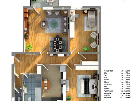 Immobilie in Wörgl - Wohnung zum Kauf - Wörgl - 360.000 € - 3 Zimmer, 106,2 m², 2. Geschoss - Bild 2