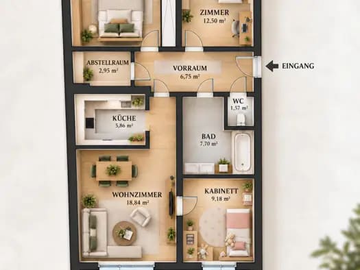 Immobilie in Laxenburg - Wohnung zum Kauf - Laxenburg - 278.900 € - 4 Zimmer, 84 m², 1. Geschoss - Bild 2
