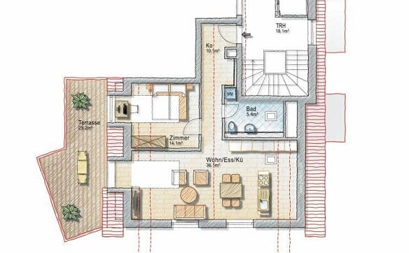 Immobilie in Langrickenbach - Dachterrasse, Weitsicht und Wohnkomfort: Ihre neue 2.5-Zimmer Traum... - Bild 7