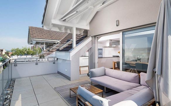 Immobilie in Zufikon - Moderne 5.5-Zimmer-Maisonettewohnung mit Balkon und Minergie-Standa... - Bild 12