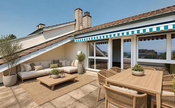 Immobilie in Hauterive Ne - Attique de 4.5 pcs de 123m² avec terrasse de 37m² et vue panoramique s - Bild 9