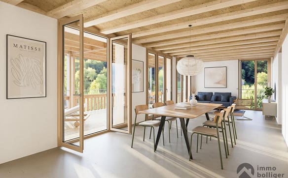 Immobilie in Wikon - Wohnen im Baumgarten: Holzbau mit Charme und Weitblick - Bild 2