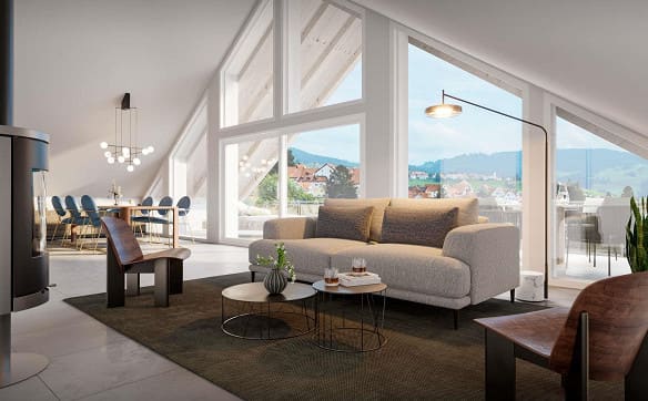 Immobilie in Rehetobel - Exklusive 4.5-Zimmerwohnung - Wohnen mit Weitblick im Alpstein Pano... - Bild 1