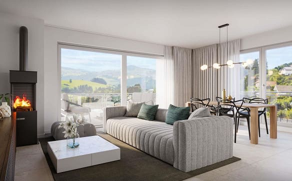 Immobilie in Rehetobel - Exklusive 4.5-Zimmerwohnung - Wohnen mit Weitblick im Alpstein Pano... - Bild 2
