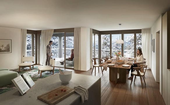 Immobilie in Arosa - Arosa: alpine Eigentumswohnungen im Projekt SUNNABODA - Bild 1