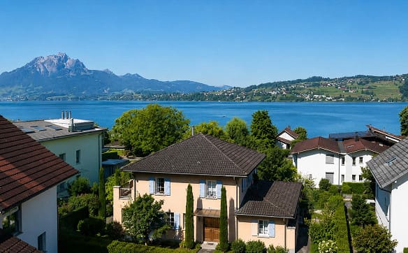 Immobilie in Greppen - Panorama-Seesicht trifft auf charmantes Wohnen - Bild 0