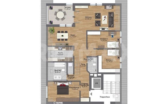 Immobilie in Mettmenstetten - 5 ½ ZIMMER ATTIKA-MAISONETTE-WOHNUNG MIT TERRASSE - Bild 10