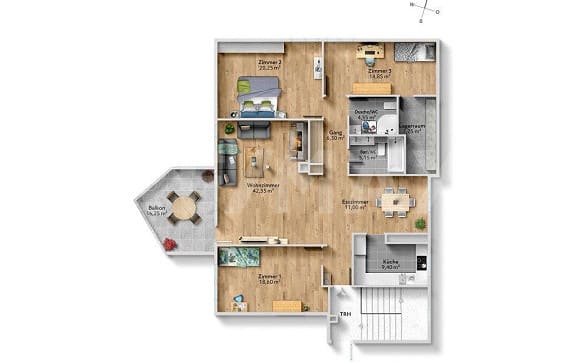 Immobilie in Affoltern Am Albis - Grosszügige 4½-Zimmer Dachwohnung – Licht, Weitsicht und Stil - Bild 12