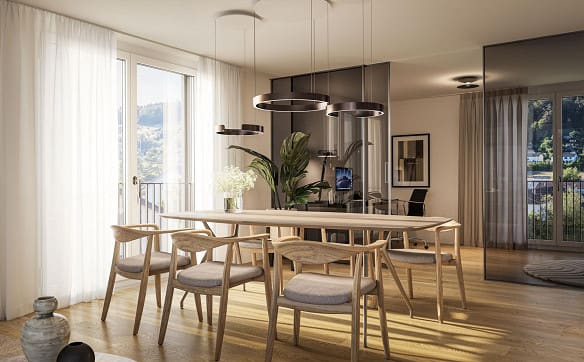 Immobilie in Rüfenacht Be - Wohngenuss an sonniger Lage: 3.5-Zi. Wohnung mit gedecktem Sitzplatz - Bild 0