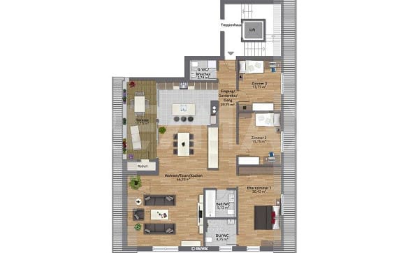 Immobilie in Aeugst Am Albis - HOCHWERTIGE 4½-ZIMMER-MINERGIE-WOHNUNG MIT SICHT - Bild 11