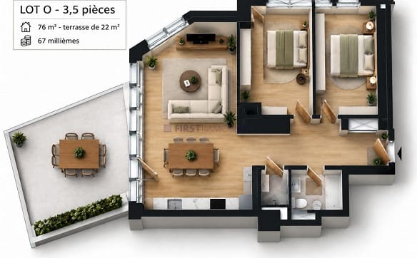 Immobilie in Chesières - Villars - Chesières - PPE LOT O - CHF 395'000.- - Bild 14