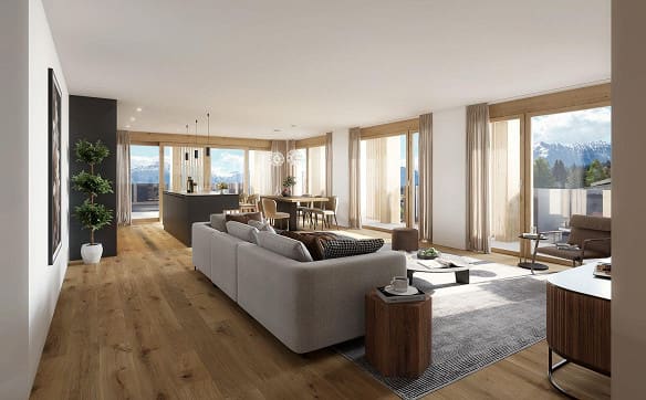 Immobilie in Flims Dorf - LETZTE 3.5 Zimmer Maisonettewohnung, 15 m von der Piste und den Ber... - Bild 4