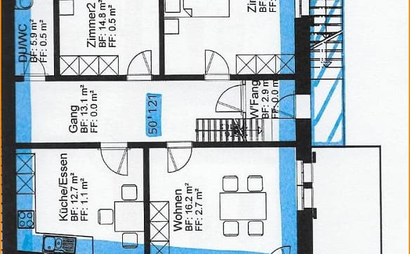 Immobilie in Waltensburg/vuorz - Renovierte 5-Zimmer-Wohnung an sonnenverwöhnter Lage. - Bild 13