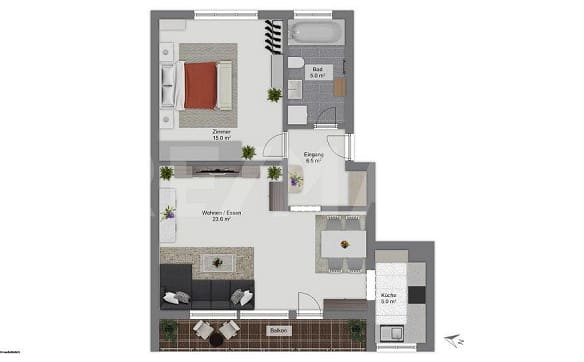 Immobilie in Schinznach Bad - 2½-Zimmer-Wohnung nahe Bahnhof und Aare - Bild 11