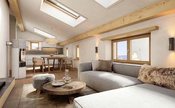 Immobilie in Alvaneu Dorf - Hochwertige Dachmaisonette mit 5.5 Zimmern in kernsaniertem Altbau - Bild 0