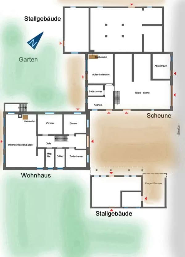 Immobilie in Kirchlinteln - Alleinlage! Resthof 4 Gebäude 1 Neubau  bei Verden für Handwerker, Großfamilien & Selbstversorger - Bild 0