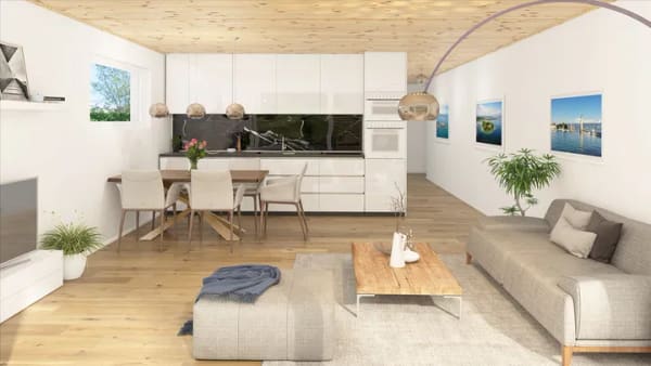 Immobilie in Volkertshausen - ALPEN- & FERNBLICK I KFW-Förderung I Natürlich aus Holz: Helle, wohngesunde 5 bis 8-Zimmerwohnung in Singen-Volkertshausen - Bild 0