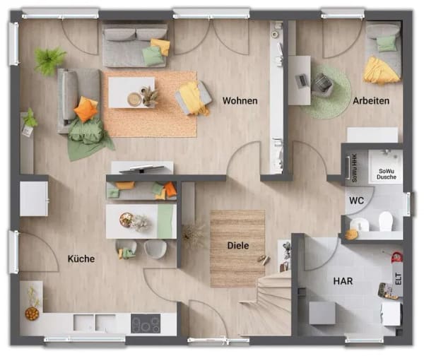 Immobilie in Westerkappeln - Ihr modernes Zuhause: Stadthaus Flair 152 RE - viel Platz, kein Dachschrägen-Stress! - Bild 2