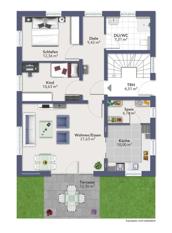 Immobilie in Raisting - Großzügige Erdgeschosswohnung mit Garten in Raisting - Bild 4