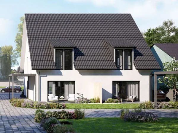 Immobilie in Vogtsburg im Kaiserstuhl - Oberrotweil Erstbezug: Neubau-Doppelhaushälfte für junge Familie mit Garten (KfW-40) - Bild 1