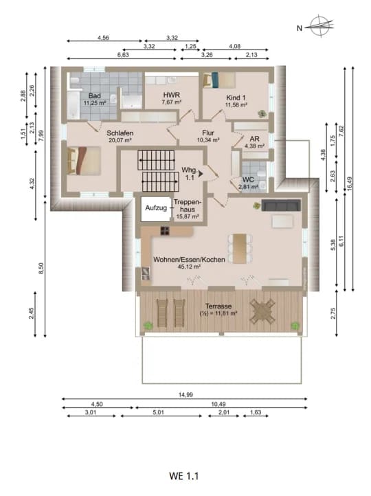 Immobilie in Mitterfels - JETZT AFA 5% sichern! Neubauwohnung mit Aufzug und großer Dachterrasse! - Bild 2