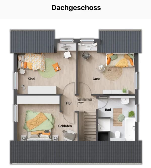 Immobilie in Breitengüßbach - BREITENGÜßBACH-OT 515m² Grundstück (separat)- Massives Town & Country Einfamilienhaus Flair 113 – Effizienzhaus 55 - Bild 3