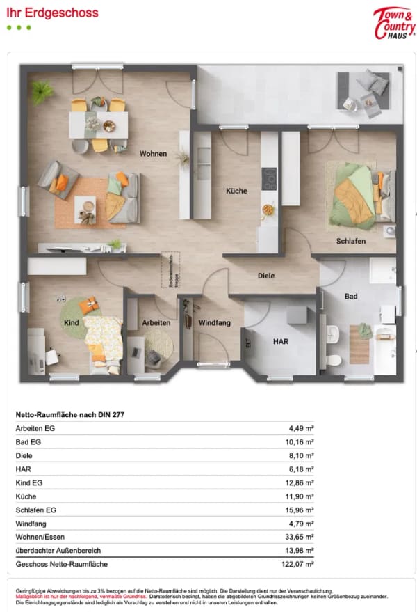 Immobilie in Breitengüßbach - Town & Country Winkelbungalow 108 – 4 Zimmer auf einer Ebene | Neubau in Breitengüßbach - Bild 2