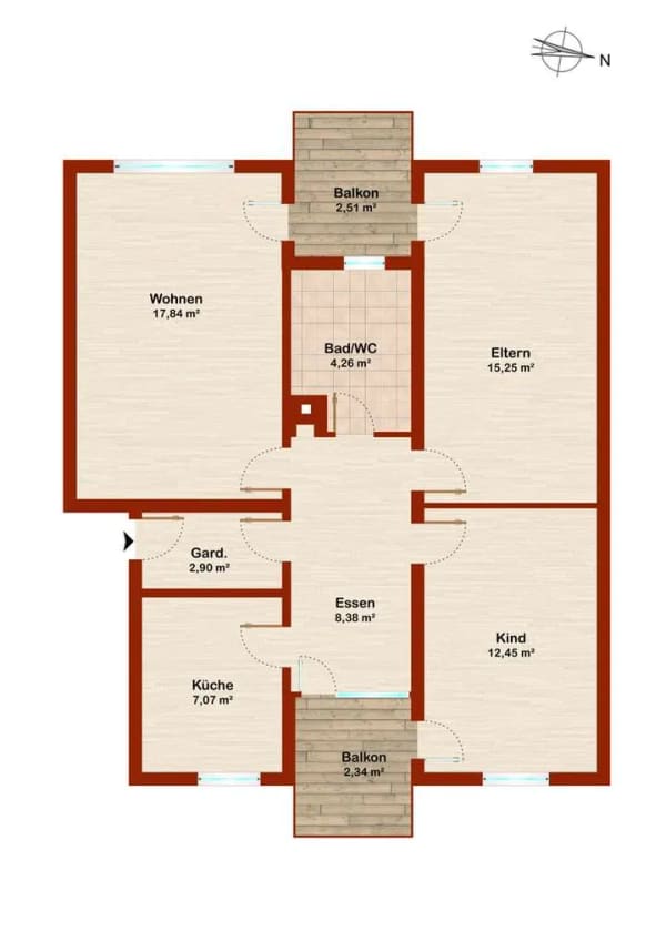 Immobilie in Korb - Gepflegte 3-Zimmer-Eigentumswohnung mit zwei Balkonen und Garage in Korb - Bild 2