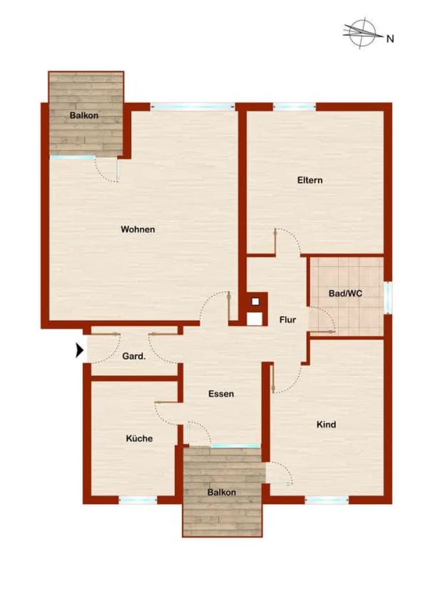 Immobilie in Korb - Gepflegte 3-Zimmer-Eigentumswohnung mit zwei Balkonen und Garage in Korb - Bild 4